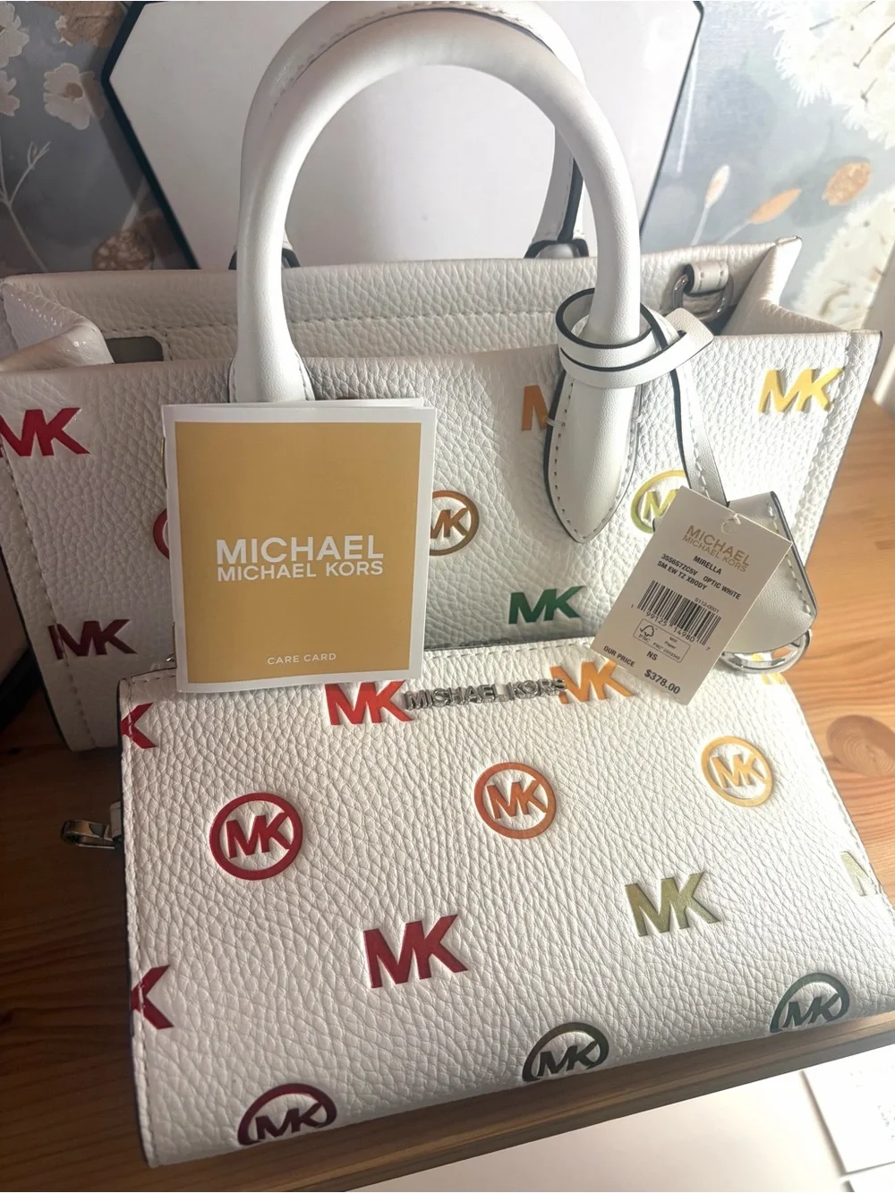 Michael Kors Mirella Rainbow Convertible Crossbody Handbag & Wallet NWT